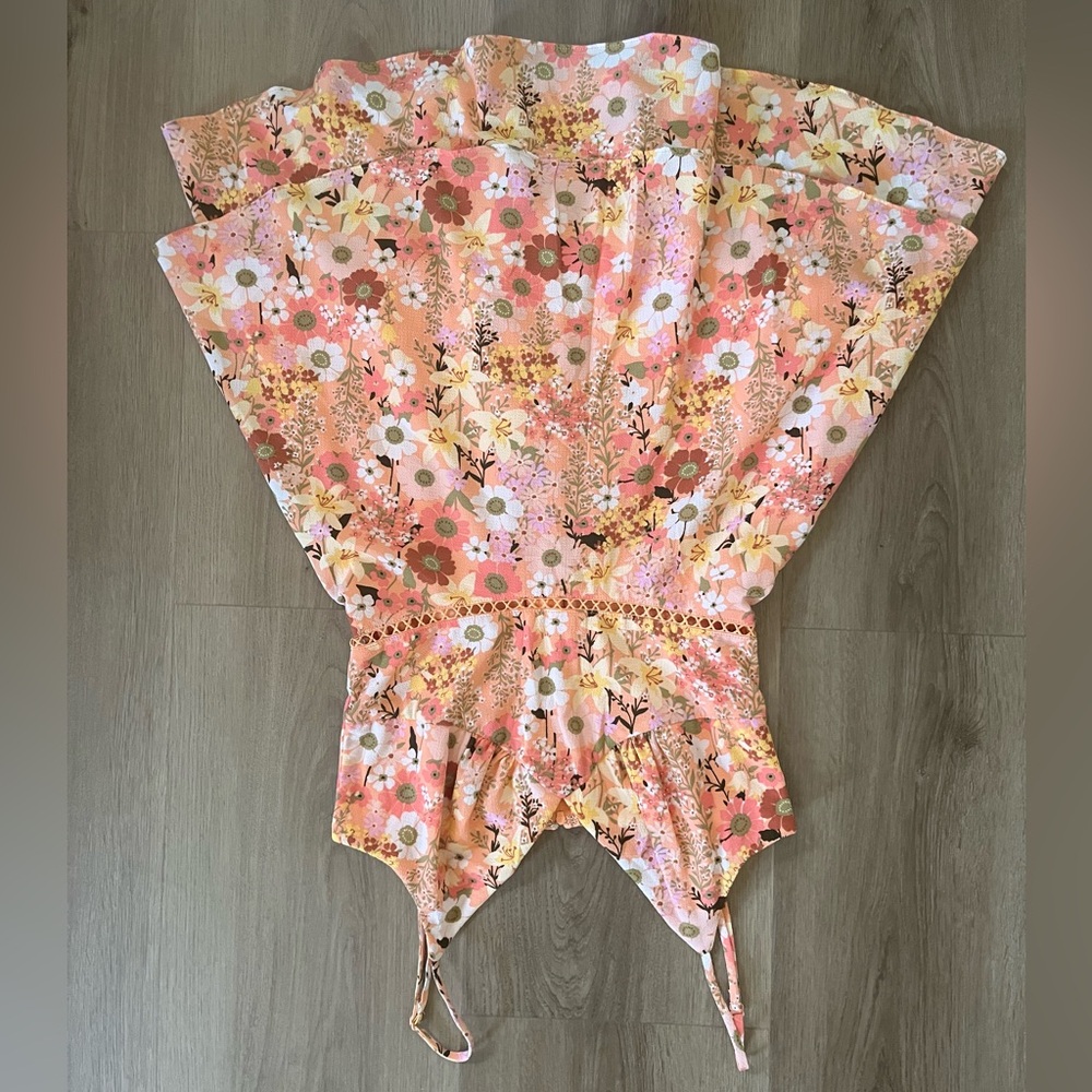 Floral Pink and Color Peach Dress